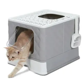 duza-zamknieta-szara-kuweta-dla-kota-z-wysuwana-szuflada-i-lopatka-globani