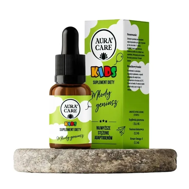 Aura Care Kids Adaptogeny Młody Geniusz Lion's Mane Omega 3 EPA DHA 15 ml