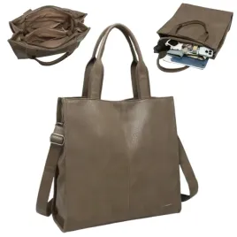 luigisanto-torebka-damska-bezowa-ciemny-shopper-miejska-na-ramie-na-reke