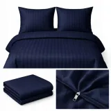 posciel-160x200-hotelowa-100percent-gruba-bawelna-satynowa-adamaszek-granatowy