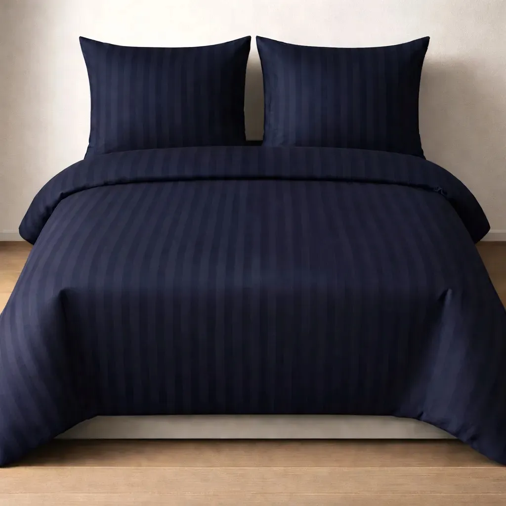 posciel-160x200-hotelowa-100percent-gruba-bawelna-satynowa-adamaszek-granatowy