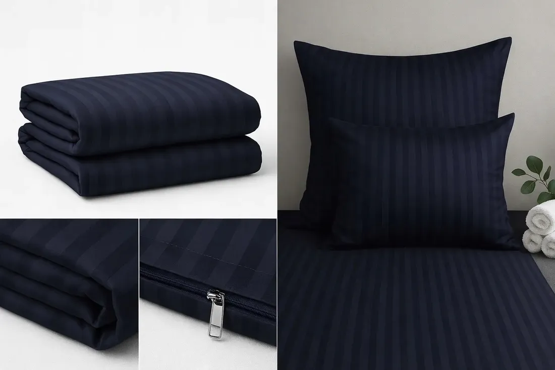 posciel-160x200-hotelowa-100percent-gruba-bawelna-satynowa-adamaszek-granatowy