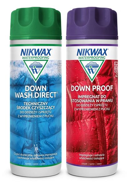 Zestaw do puchu Nikwax Down Wash Direct i Down Proof 2 x 300 ml