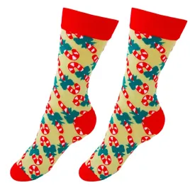 swiateczne-skarpety-little-angel-zielone-z-cukrowymi-laseczkami-unisex