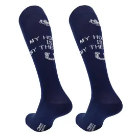 podkolanowki-bawelniane-do-jazdy-konnej-comodo-z-napisem-kon-moja-terapia