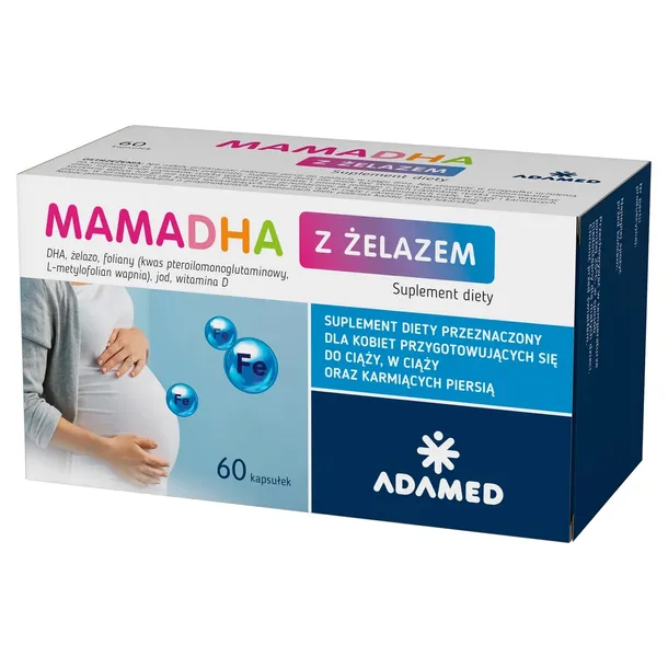 MAMADHA z Żelazem dla kobiet w ciąży i karmiących 60 kapsułek