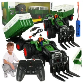 traktor-zdalnie-sterowany-z-przyczepa-maszyna-rolnicza-widlak-przyczepa
