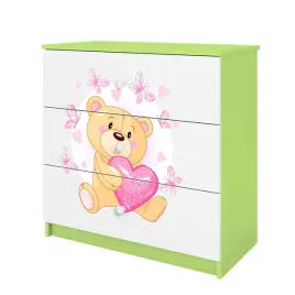 komoda-babydreams-zielona-mis-motylki