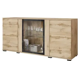 komoda-dab-wotan-150-cm-cavio-z-witryna-czterodrzwiowa