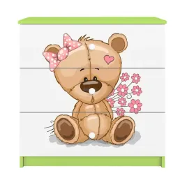 komoda-babydreams-zielona-mis-kwiatki