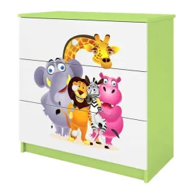 komoda-babydreams-zielona-zoo
