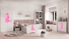 lozko-babydreams-biale-ksiezniczka-na-koniku-z-szuflada-bez-materaca-180-80