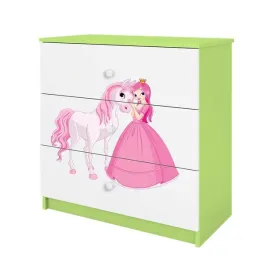 komoda-babydreams-zielona-ksiezniczka-konik
