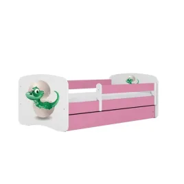 lozko-babydreams-rozowe-maly-dino-bez-szuflady-materac-kokos-180-80