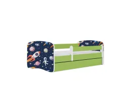 lozko-babydreams-zielone-kosmos-z-szuflada-materac-180-80