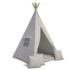 namiot-tipi-wigwam-3-szt-poduszka-mata-kolor-szary-gwiazdka-2