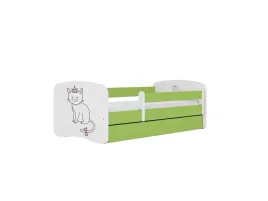 lozko-babydreams-zielone-kot-bez-szuflady-materac-kokos-160-80