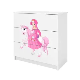 komoda-babydreams-biala-ksiezniczka-na-koniku-3-szuflady-dziecieca