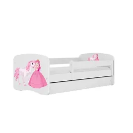 lozko-babydreams-biale-ksiezniczka-konik-z-szuflada-bez-materaca-160-80