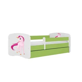lozko-babydreams-zielone-jednorozec-bez-szuflady-materac-kokos-180-80