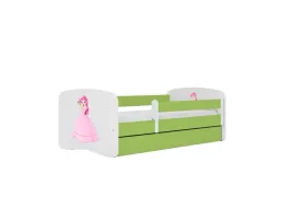 lozko-babydreams-zielone-ksiezniczka-z-szuflada-materac-lateks-180-80