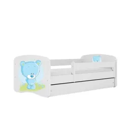 lozko-babydreams-biale-niebieski-mis-z-szuflada-materac-lateks-160-80
