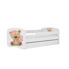 lozko-babydreams-biale-mis-kwiatki-bez-szuflady-bez-materaca-180-80