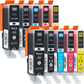 10x-tusze-xl-do-drukarki-canon-pixma-ip7250-mg5650-mg5550-pgi-550-cli-551