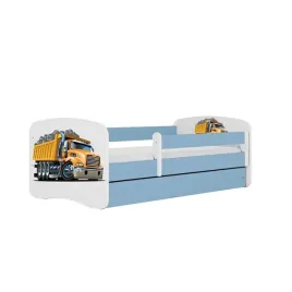 lozko-babydreams-niebieskie-ciezarowka-z-szuflada-materac-kokos-180-80