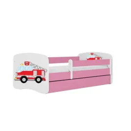 lozko-babydreams-rozowe-straz-pozarna-bez-szuflady-materac-140-70