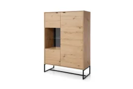 witryna-dab-artisan-133-cm-nowoczesna-2-drzwi-szklo-metalowe-nozki