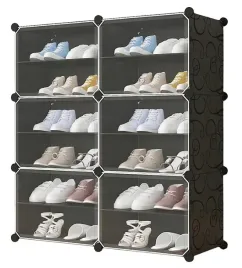 nowoczesnosc-czarny-szafka-modulowa-na-buty-12-poziomow