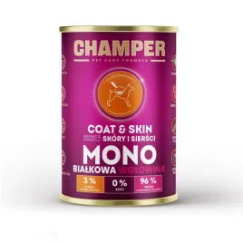 mokra-karma-dla-psa-champer-coatandskin-monobialkowa-wolowina-400g
