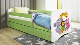 lozko-babydreams-zielone-zoo-z-szuflada-materac-kokos-180-80