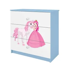 komoda-babydreams-niebieska-ksiezniczka-konik-3-szuflady-bajkowa