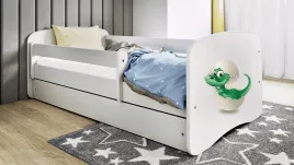 lozko-babydreams-biale-maly-dino-bez-szuflady-materac-kokos-180-80