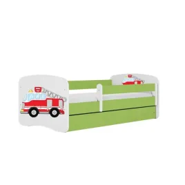 lozko-babydreams-zielone-straz-pozarna-z-szuflada-materac-lateks-140-70
