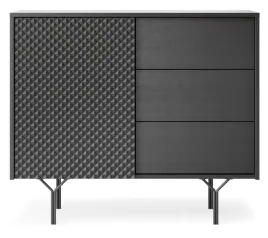 komoda-97-cm-czarny-grafit-3-szuflady-1-drzwi-nowoczesny-design