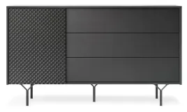 komoda-144-cm-czarny-grafit-3-szuflady-1-drzwi-nowoczesny-styl
