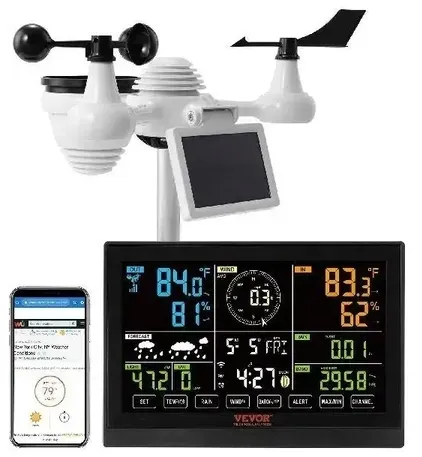 Stacja Meteorologiczna Do Domu 7w1 Pogodowa Na Energie Sloneczna WIFI