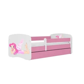 lozko-babydreams-rozowe-wrozka-ze-skrzydelkami-bez-szuflady-materac-140-70