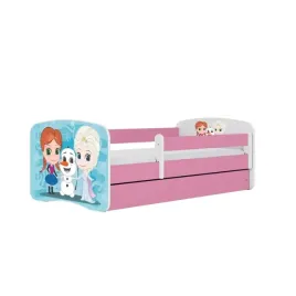 lozko-babydreams-rozowe-kraina-lodu-bez-szuflady-materac-140-70