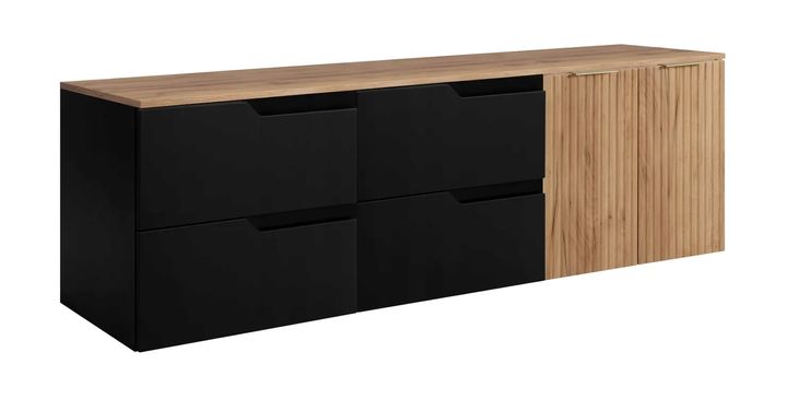 Szafka łazienkowa POD UMYWALKĘ 180 czarny dąb craft fronty MDF ryfle