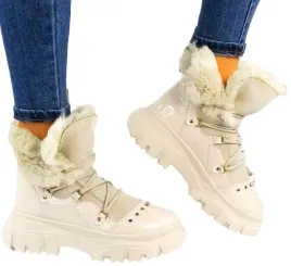 ocieplane-sniegowce-botki-sportowe-buty-trapery-bezowe-40