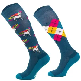skarpetki-jezdzieckie-mondo-calza-colorful-unicorns-niebieskie-xs-31-34