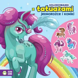 kolorowanki-z-tatuazami-zielona-sowa-jednorozce-i-koniki