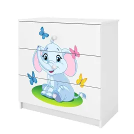 komoda-babydreams-biala-slonik-3-szuflady-dziecieca