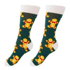 swiateczne-skarpety-little-angel-zielone-z-pierniczkami-unisex-kolorowe