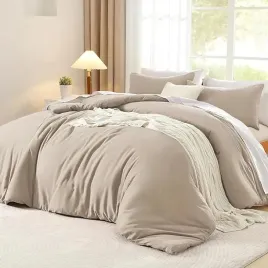 komplet-poscieli-bawelnianej-200x200cm-80x80cm-khaki