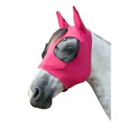 moskitiera-dla-konia-hkm-elastic-z-uszami-przeciwko-owadom-rozowa-s